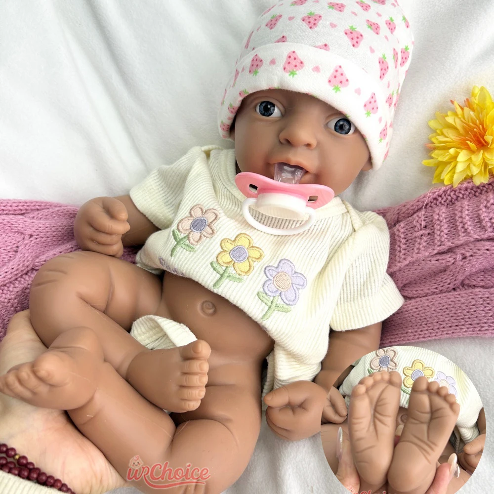 44cm Unpainted Dark Skin Weighted Silicone Reborn Baby Girl Soft Body Lifelike Waterproof Newborn Doll for Expectant Parents
44cm Unpainted Dark Skin Weighted Silicone Reborn Baby Girl Soft Body Lifelike Waterproof Newborn Doll for Expectant Parents