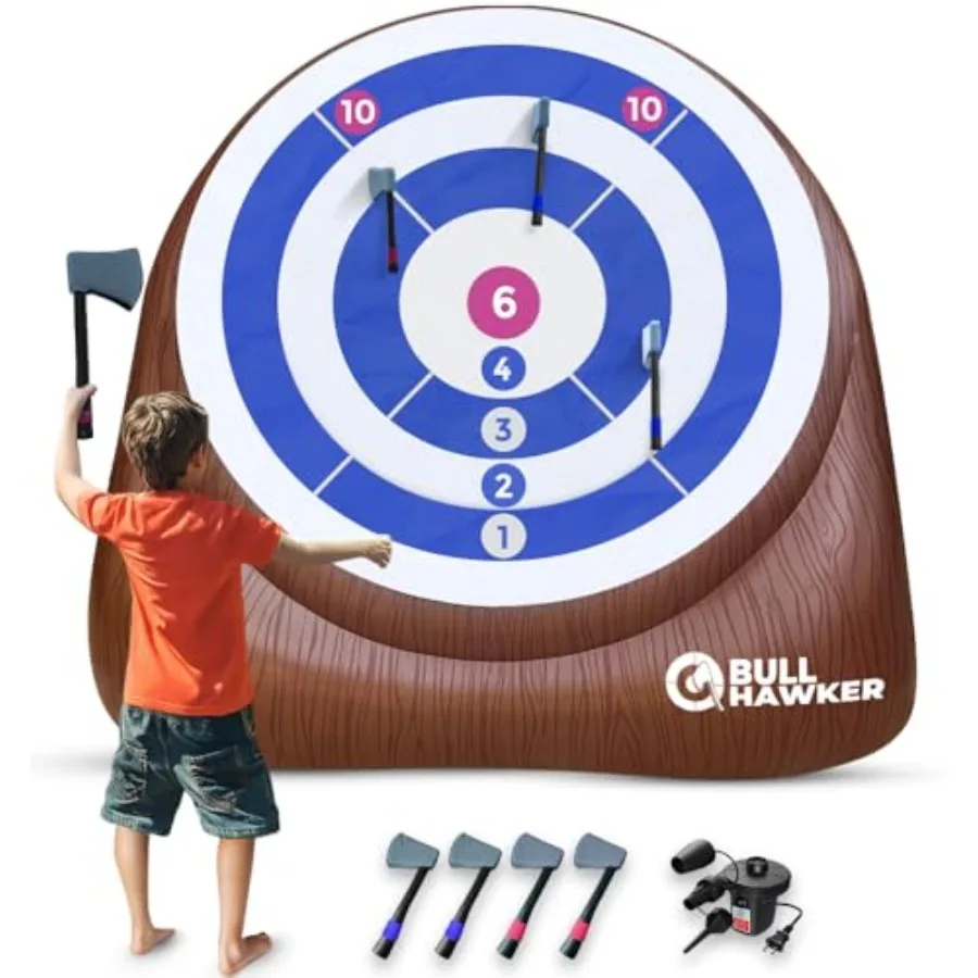 Giant Axe Darts Over 6ft Tall w/15+ Games Outdoor Throwing Axe Game for Backyard Air Pump Included Family Adult Outdoor Carniva
Giant Axe Darts Over 6ft Tall w/15+ Games Outdoor Throwing Axe Game for Backyard Air Pump Included Family Adult Outdoor Carniva
