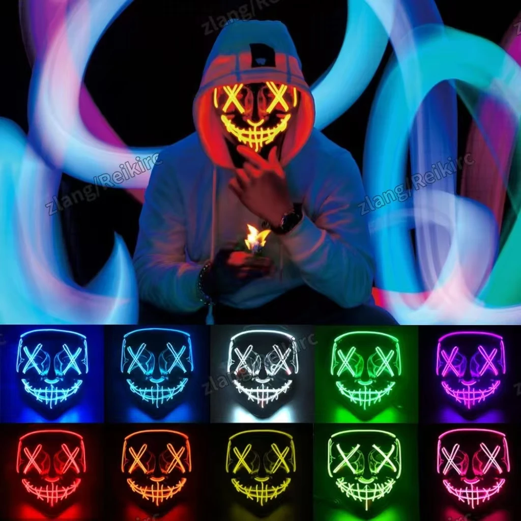 Halloween Masque Led Wireless Mask Full Face Mask Neon Light Glowing For Carnival Dark Night Masks Cosplay Costume Supplies
Halloween Masque Led Wireless Mask Full Face Mask Neon Light Glowing For Carnival Dark Night Masks Cosplay Costume Supplies