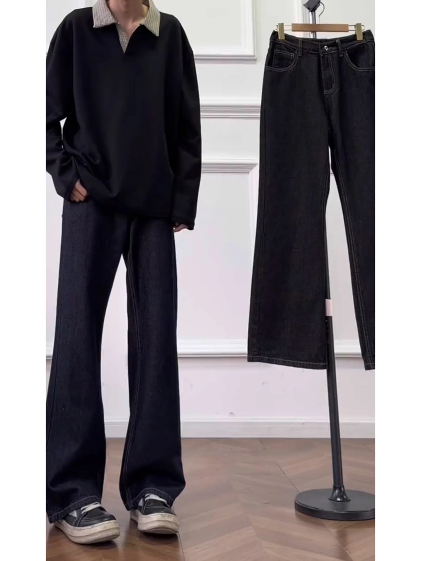 Retro Original Color Denim Men's Straight Leg Extended Length Trousers High Waist Cotton Youth Fashion Breathable Straight Cut
Retro Original Color Denim Men's Straight Leg Extended Length Trousers High Waist Cotton Youth Fashion Breathable Straight Cut