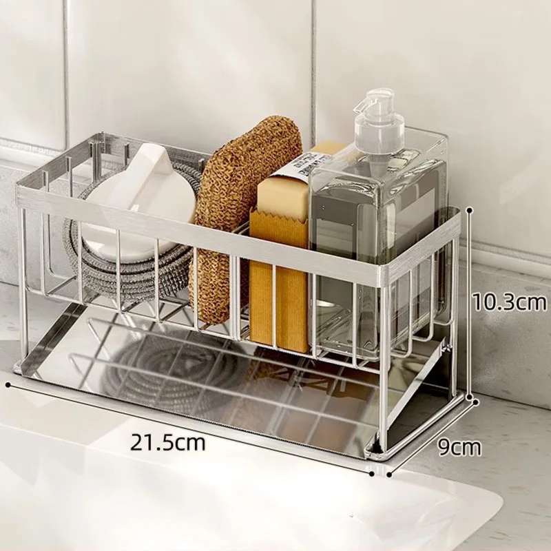 Kitchen Sink Sponge Holder Stainless Steel Soap Dispenser Caddy Organize Home Sink Brush Caddy Holder With Removable Drain Tray
Kitchen Sink Sponge Holder Stainless Steel Soap Dispenser Caddy Organize Home Sink Brush Caddy Holder With Removable Drain Tray