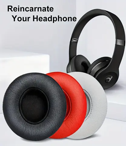 2pcs/pairs Leather Headphone Foam For Beats solo 2.0 3.0 Wireless Version Headset Ear pads Cushion Replacement Covers Accoriess