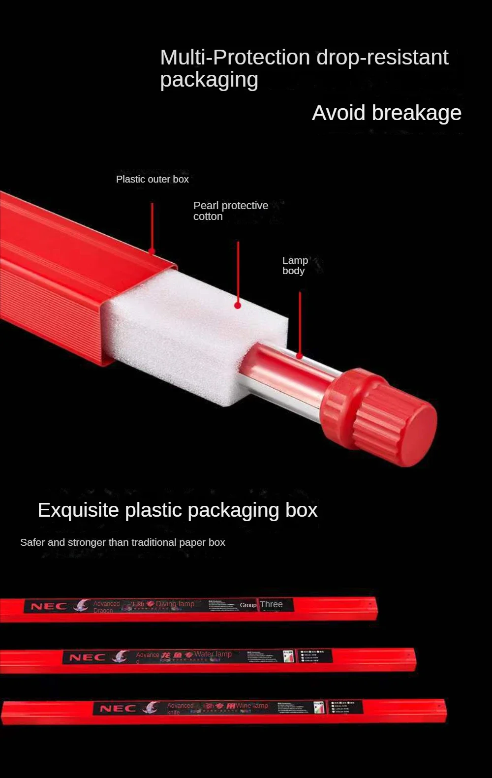 NEC T8 Glass Fish Tank Light,Aquarium Lighting Lamp With Holder For Red Arowana Brightening and Color Inducing, 98-158cm, 30-58W
NEC T8 Glass Fish Tank Light,Aquarium Lighting Lamp With Holder For Red Arowana Brightening and Color Inducing, 98-158cm, 30-58W