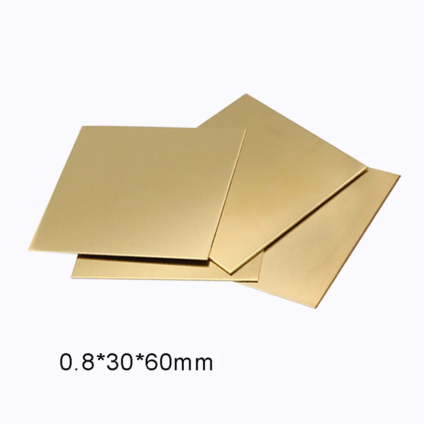 50pcs H62 Brass Sheet Square Flat Plate - Size 0.8 Thickness 30mm Wide 60mm Length
50pcs H62 Brass Sheet Square Flat Plate - Size 0.8 Thickness 30mm Wide 60mm Length