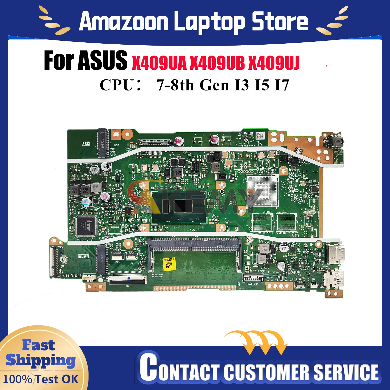 Материнская плата для ноутбука X409UA ASUS VivoBook X409U X409UB A409U X409UA F509U X409UJ F409U A509U, материнская плата I3 I5 I7, тест процессора ОК
Материнская плата для ноутбука X409UA ASUS VivoBook X409U X409UB A409U X409UA F509U X409UJ F409U A509U, материнская плата I3 I5 I7, тест процессора ОК