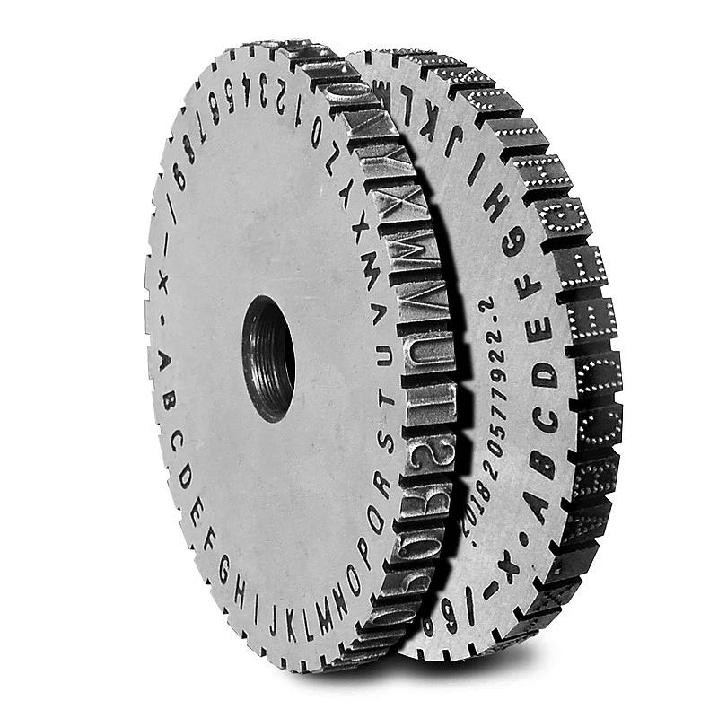 Character Plate Font Wheel Gear for Manual steel embossing machine Embosser 2mm/ 2.5mm/ 3mm/ 4mm/ 5mm/ 6mm Metal Sheet Plate
Character Plate Font Wheel Gear for Manual steel embossing machine Embosser 2mm/ 2.5mm/ 3mm/ 4mm/ 5mm/ 6mm Metal Sheet Plate