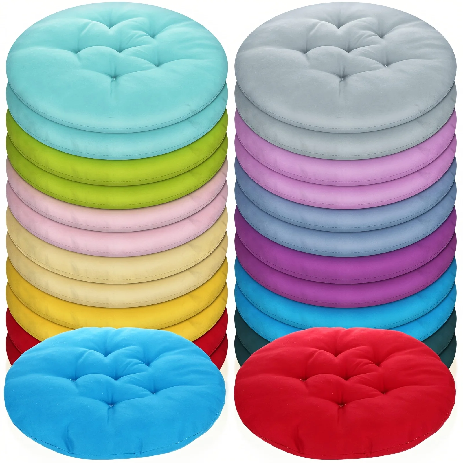 24pcs Round Floor Cushions with Cotton - 12 Vibrant Colors, Medium 15.7 Inch, Contemporary Tufted Design for Meditation, Yoga, C
24pcs Round Floor Cushions with Cotton - 12 Vibrant Colors, Medium 15.7 Inch, Contemporary Tufted Design for Meditation, Yoga, C