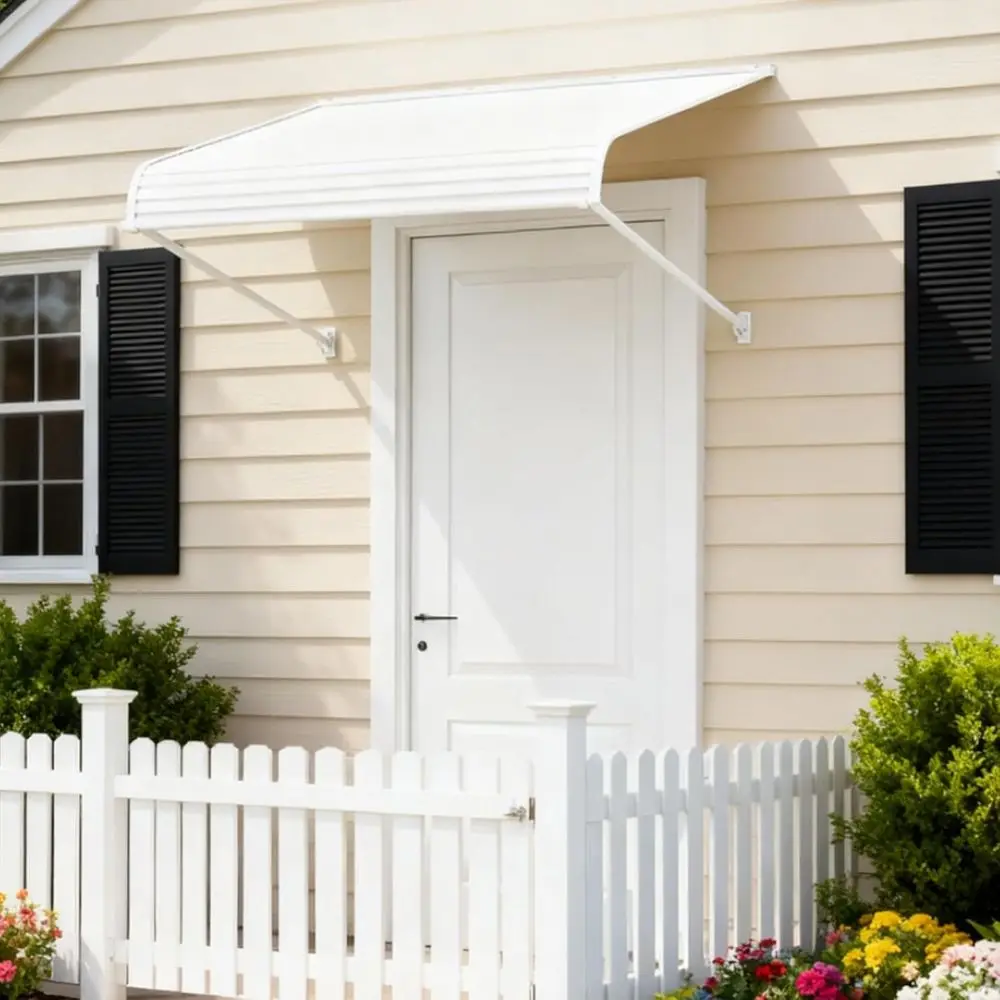 Window Awning 48" W x 40" D, e with Impact-Resistant PVC Panels, Shade Angle Set ng Installation, Rain, & UV Protection Door
Window Awning 48" W x 40" D, e with Impact-Resistant PVC Panels, Shade Angle Set ng Installation, Rain, & UV Protection Door