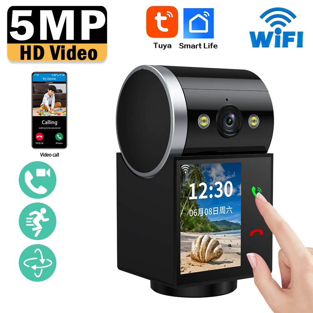 5MP Tuya Wifi Security Camera Color Night Vision Baby Monitor One-Touch-Call Video Call IP Camera Indoor Smart Surveillance Cam
5MP Tuya Wifi Security Camera Color Night Vision Baby Monitor One-Touch-Call Video Call IP Camera Indoor Smart Surveillance Cam