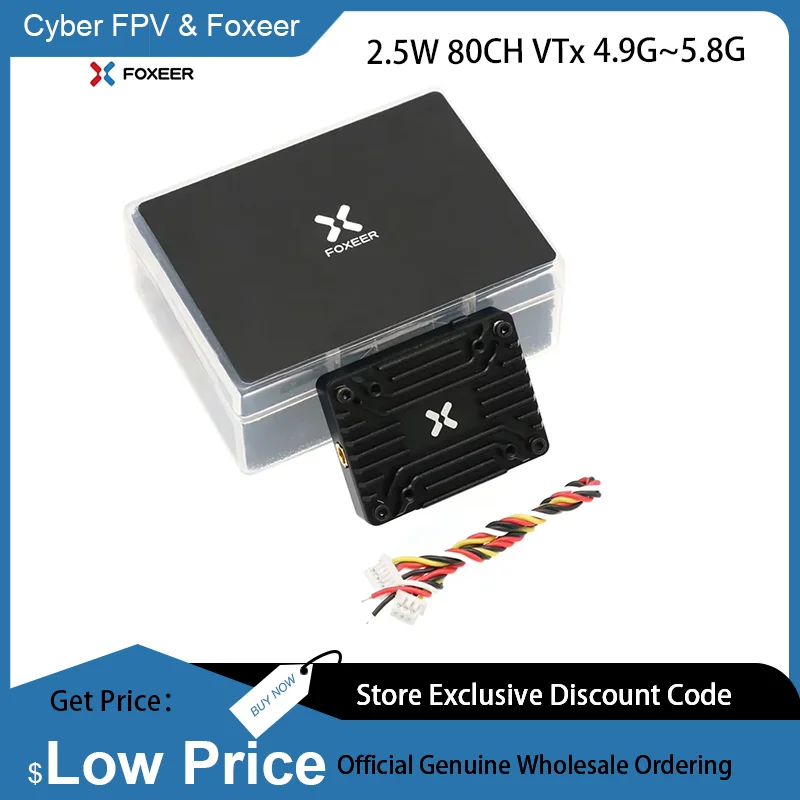 Foxeer 4.9-5.8G Reaper Extreme V2 2,5 Вт 80CH Pitmode Регулируемый FPV VTX 2-8S 20X20 мм для FPV дальнего действия
Foxeer 4.9-5.8G Reaper Extreme V2 2,5 Вт 80CH Pitmode Регулируемый FPV VTX 2-8S 20X20 мм для FPV дальнего действия