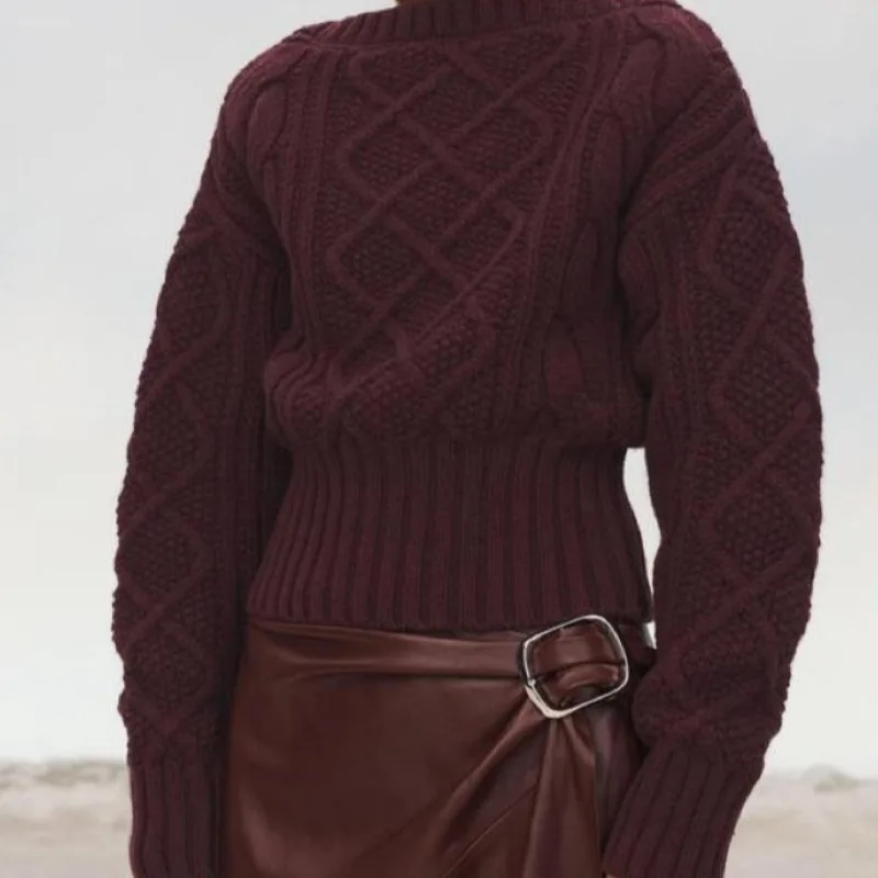 Sweaters for Women O-neck Thick 2025 New Chic Spring Kintted Casual Official Lady Crimson
Sweaters for Women O-neck Thick 2025 New Chic Spring Kintted Casual Official Lady Crimson
