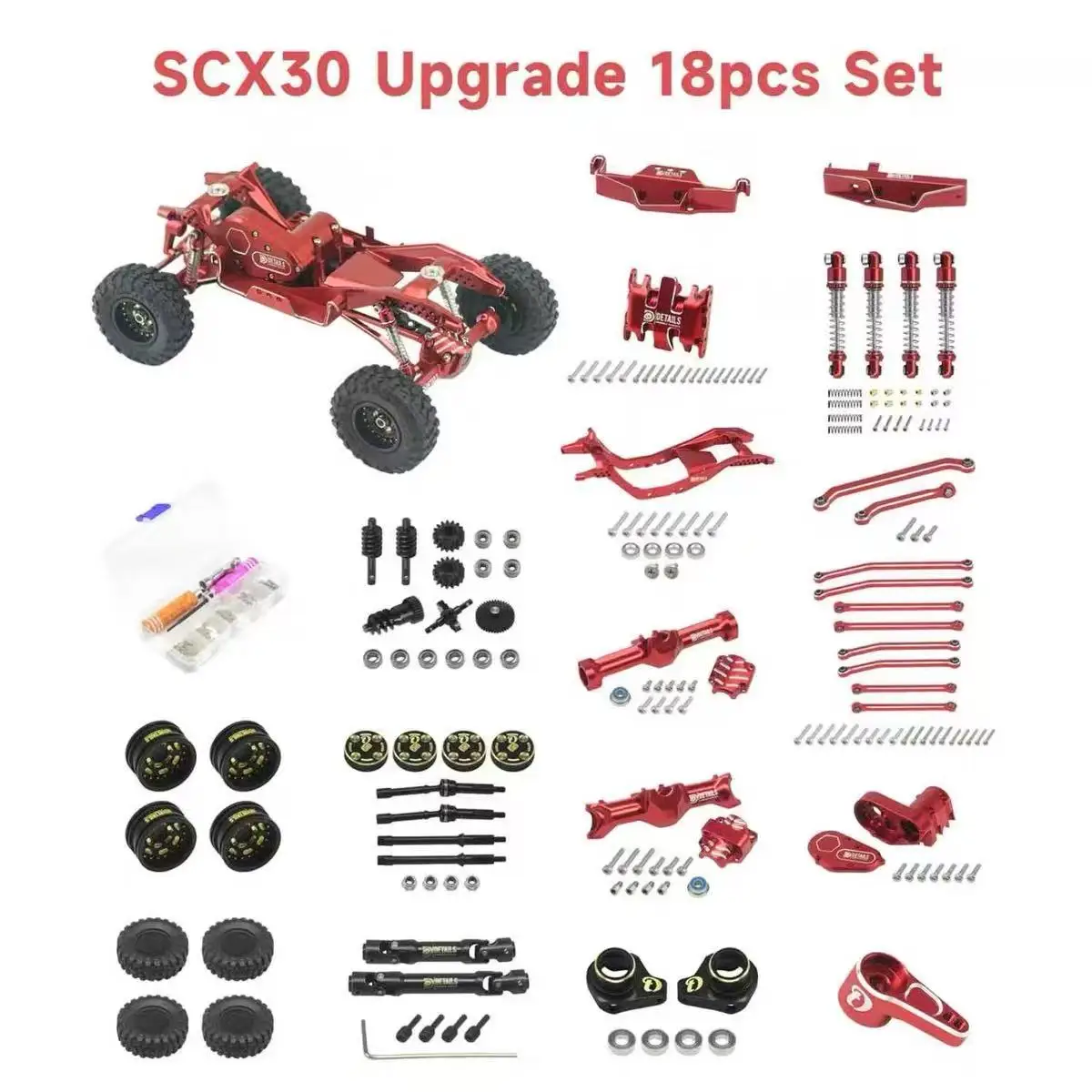Axial SCX30 Metal Full Vehicle Upgrade 18-Piece Kit, Frame Only
Axial SCX30 Metal Full Vehicle Upgrade 18-Piece Kit, Frame Only