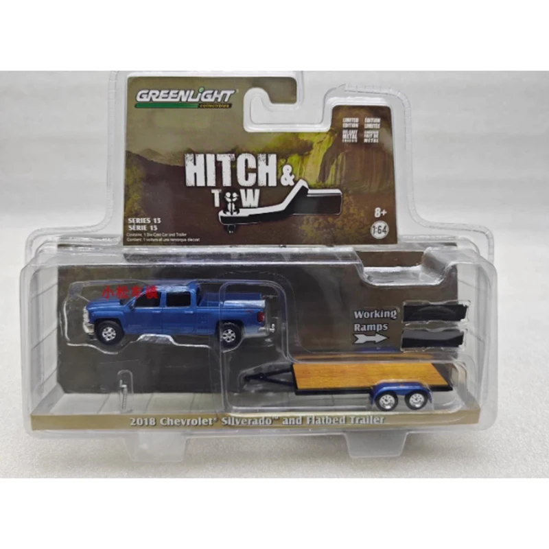 Greenlight масштаб 1:64 2018 Silverado 1500 пикап и бортовой прицеп модель автомобиля из сплава праздничные подарки игрушки 
Greenlight масштаб 1:64 2018 Silverado 1500 пикап и бортовой прицеп модель автомобиля из сплава праздничные подарки игрушки