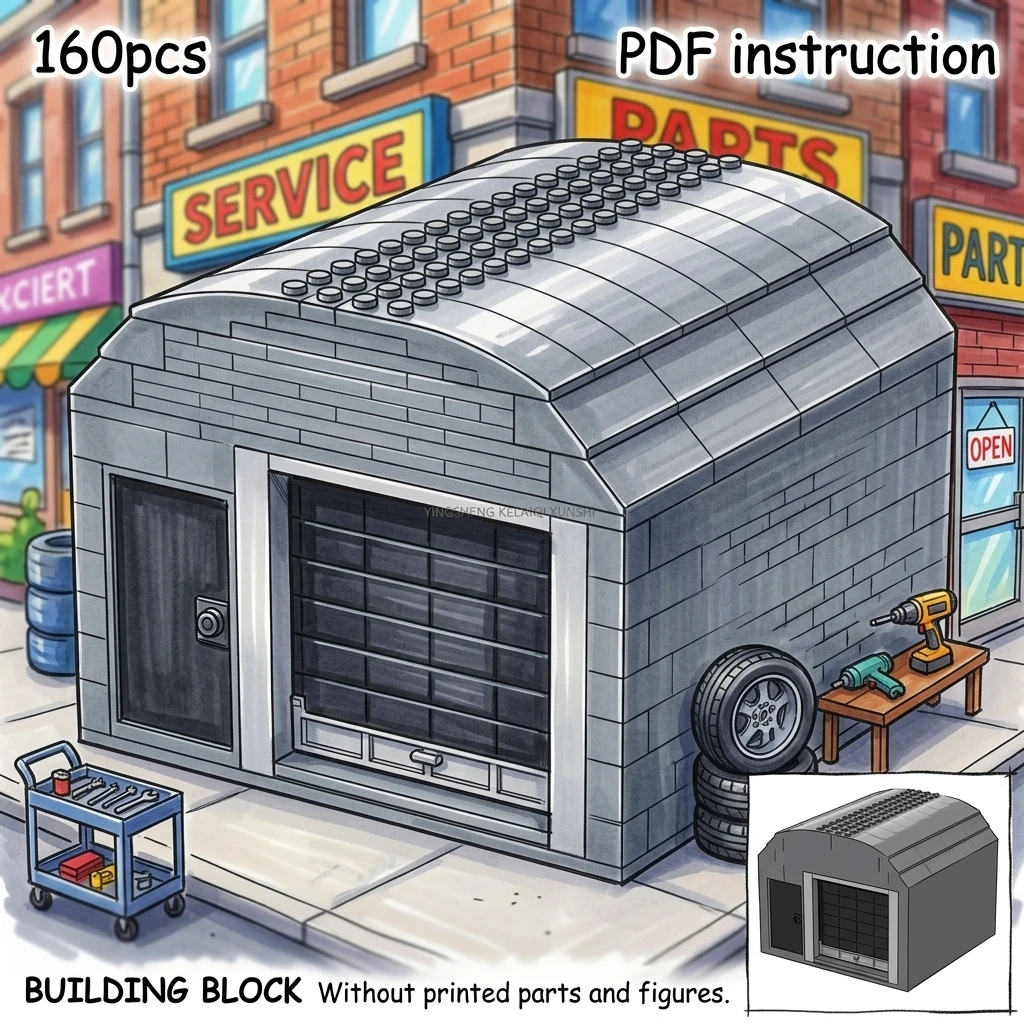 Garage Shed Small Diorama Accessory Display Model 160PCS MOC City Street View Auto Repair Shop Building Blocks
Garage Shed Small Diorama Accessory Display Model 160PCS MOC City Street View Auto Repair Shop Building Blocks