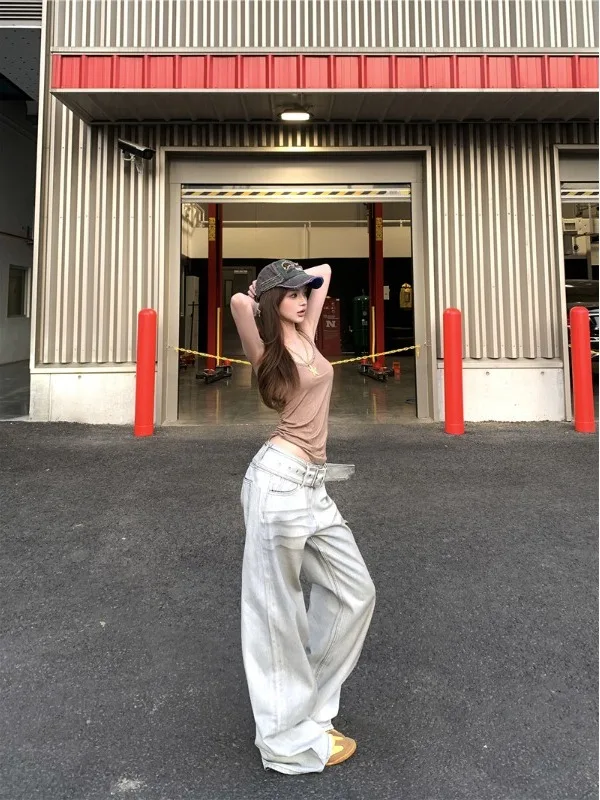 Washed Vintage Wide Leg Jeans Women's Loose Casual Slimming Floor-Length Low Waist Long Pants Spring 2026 Comfortable Fit
Washed Vintage Wide Leg Jeans Women's Loose Casual Slimming Floor-Length Low Waist Long Pants Spring 2026 Comfortable Fit