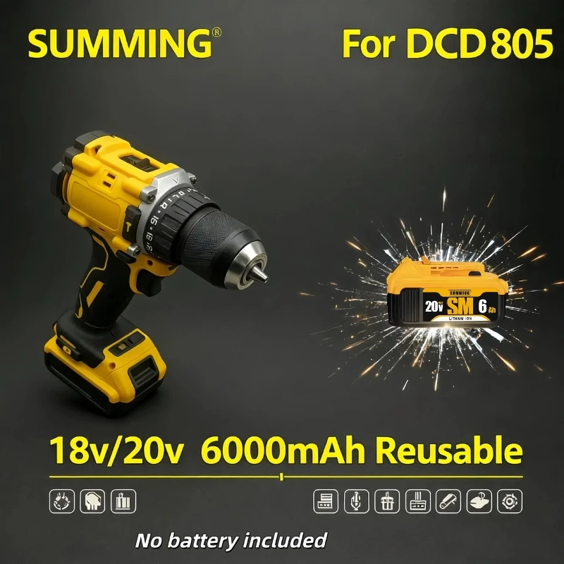 Lithium Battery 20V RechargeableBrushless Compact ElectricScrewdriver replaceable Hand Drill Impact Drill DCD805 for DCB206 
Lithium Battery 20V RechargeableBrushless Compact ElectricScrewdriver replaceable Hand Drill Impact Drill DCD805 for DCB206