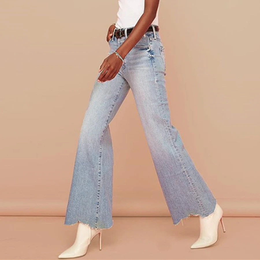 Maxdutti Fashion Ladies Ripped Denim Pants Woman American Retro Washed High Waisted Light Blue Wide Leg Flared Jeans For Women
Maxdutti Fashion Ladies Ripped Denim Pants Woman American Retro Washed High Waisted Light Blue Wide Leg Flared Jeans For Women
