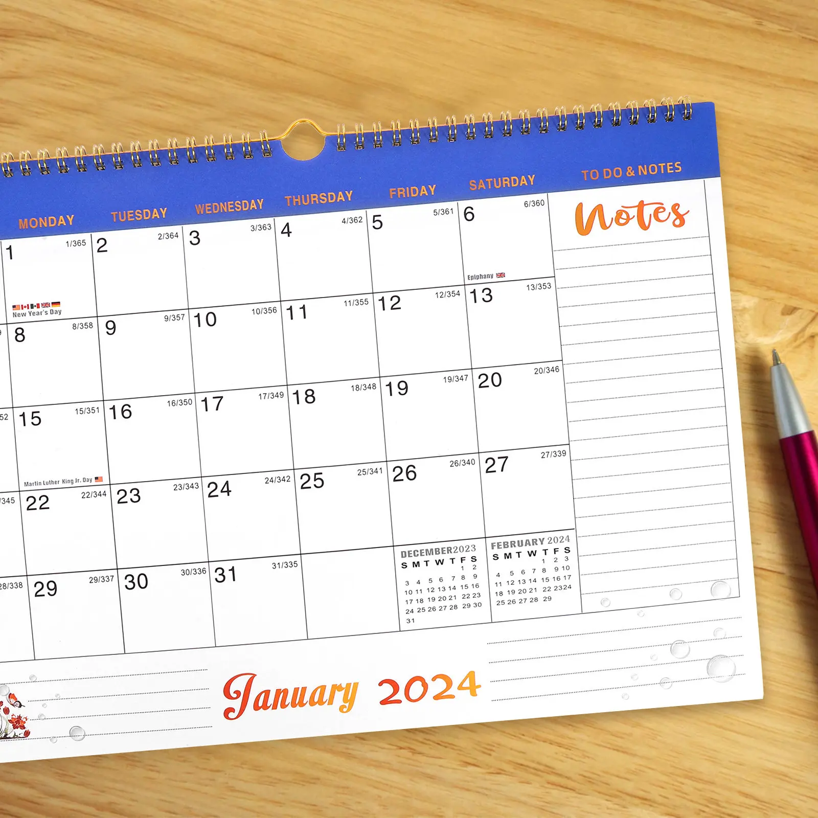 Household Wall Calendar Monthly Hanging Planner with Clear Printed Dates Holidays and Blank Notes Space for Daily Planning
Household Wall Calendar Monthly Hanging Planner with Clear Printed Dates Holidays and Blank Notes Space for Daily Planning
