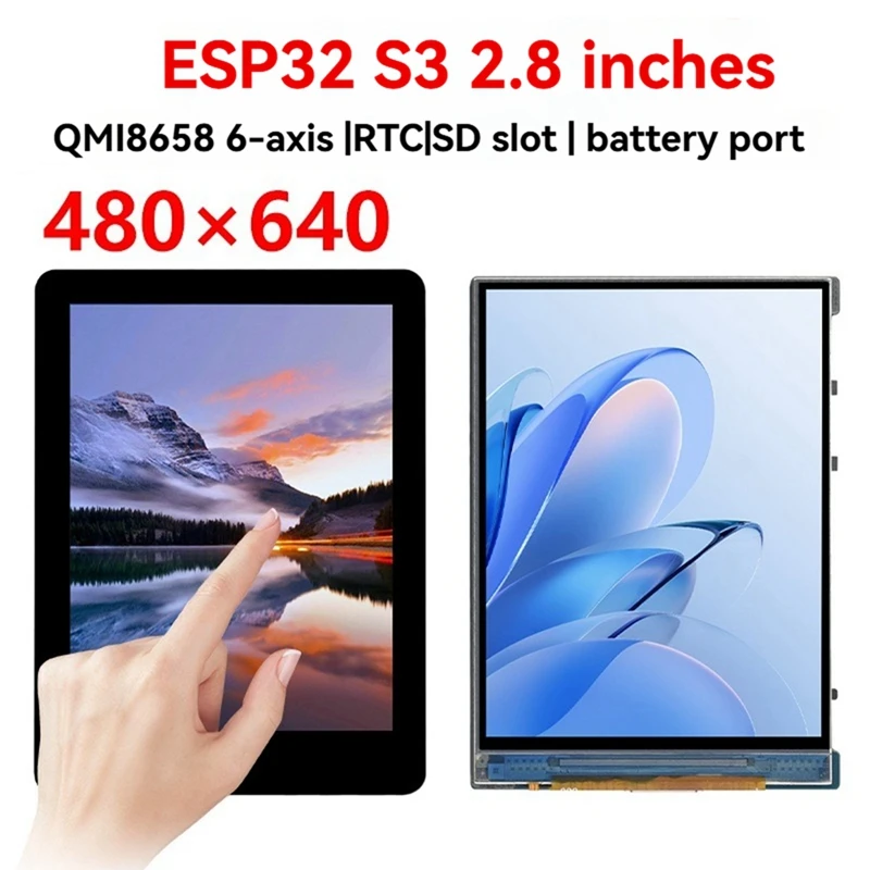 Сенсорная плата разработки ESP32 S3, 2,8-дюймовый IPS-дисплей, экран 480X640, датчик QMI8658, порт аккумулятора LVGL/HMI для Arduino
Сенсорная плата разработки ESP32 S3, 2,8-дюймовый IPS-дисплей, экран 480X640, датчик QMI8658, порт аккумулятора LVGL/HMI для Arduino