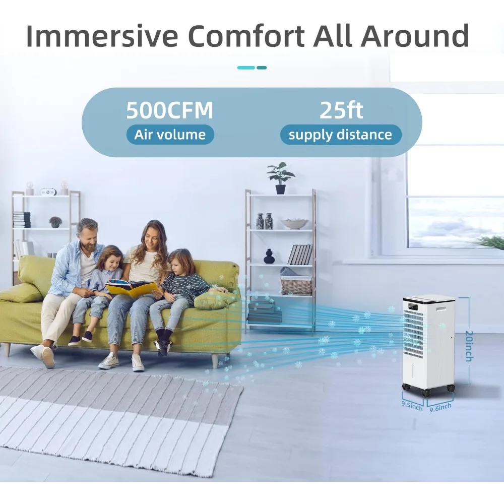 Portable Air Conditioners, 3-IN-1 Evaporative Swamp Cooler, Windowless Air Conditioner, 4 Modes & 3 Speeds, 12H Timer
Portable Air Conditioners, 3-IN-1 Evaporative Swamp Cooler, Windowless Air Conditioner, 4 Modes & 3 Speeds, 12H Timer