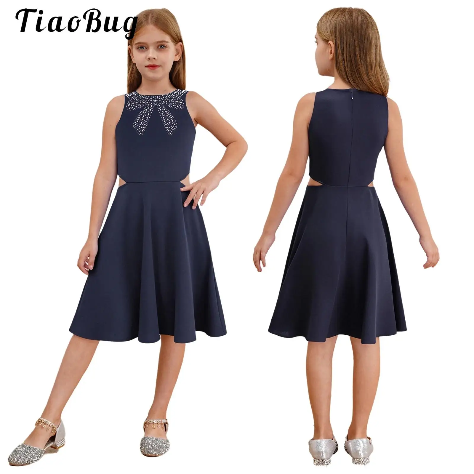 Summer Girl's Sparkly Rhinestone Sleeveless High Waist A Line Princess Skater Party Dress Casual Knee Lengh Swing Pleated Dress
Summer Girl's Sparkly Rhinestone Sleeveless High Waist A Line Princess Skater Party Dress Casual Knee Lengh Swing Pleated Dress