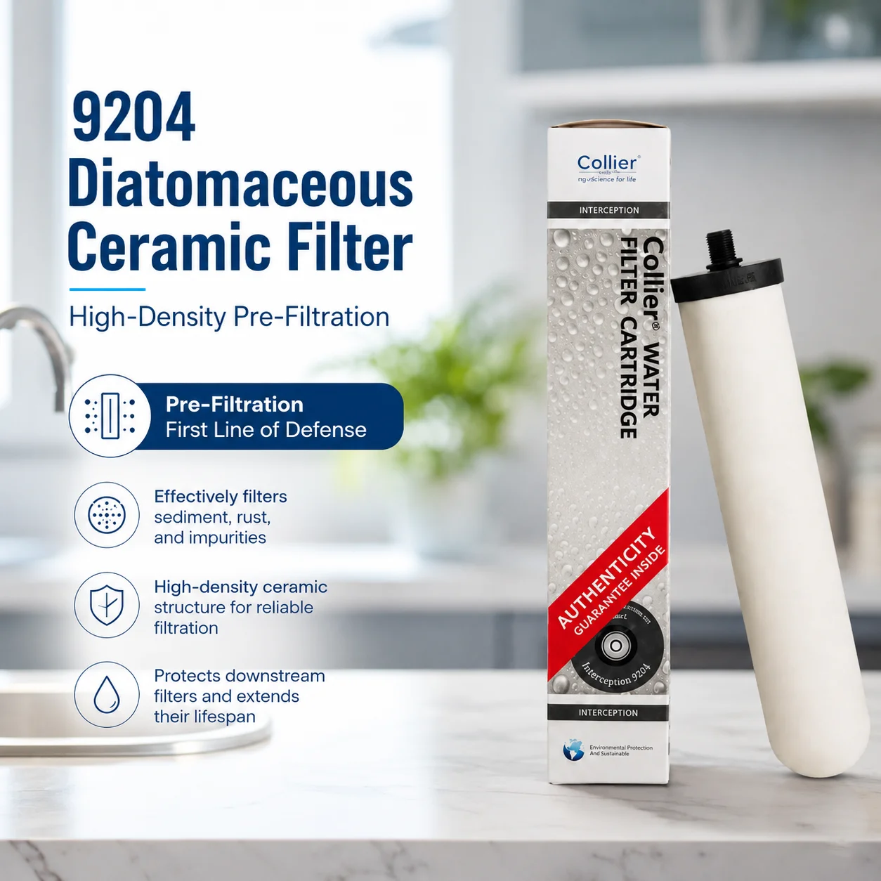 10" 9204 M10Washable Reusable Pre-filter Ceramic Cartridge for Water Purifier, Filters Sediment, Rust & Bacteria for Clean Water
10" 9204 M10Washable Reusable Pre-filter Ceramic Cartridge for Water Purifier, Filters Sediment, Rust & Bacteria for Clean Water