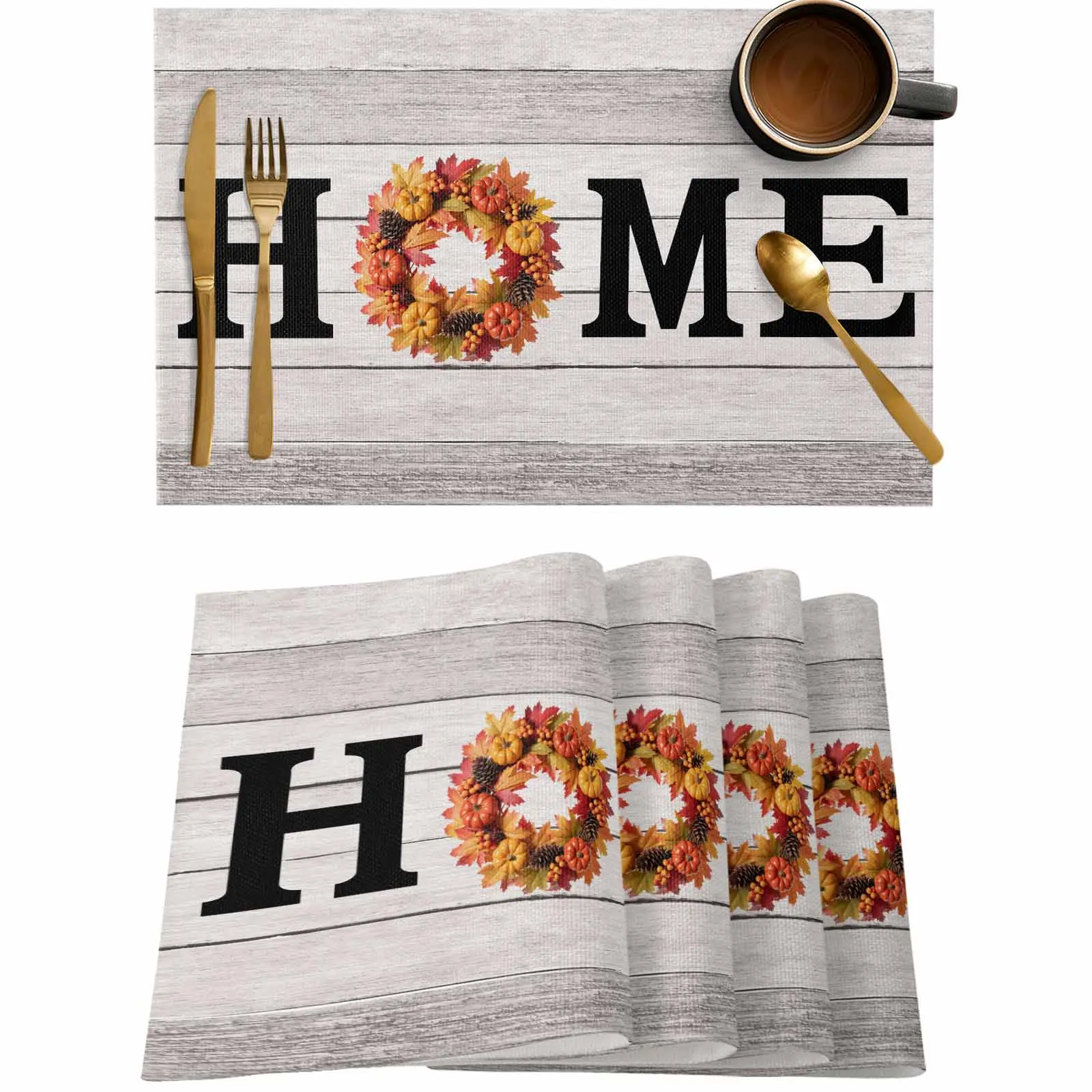 4/6 Pcs Vintage Wood Grain HOME Pumpkin Placemat Wedding Party Dining Decor Linen Table Mat Kitchen Accessories
4/6 Pcs Vintage Wood Grain HOME Pumpkin Placemat Wedding Party Dining Decor Linen Table Mat Kitchen Accessories