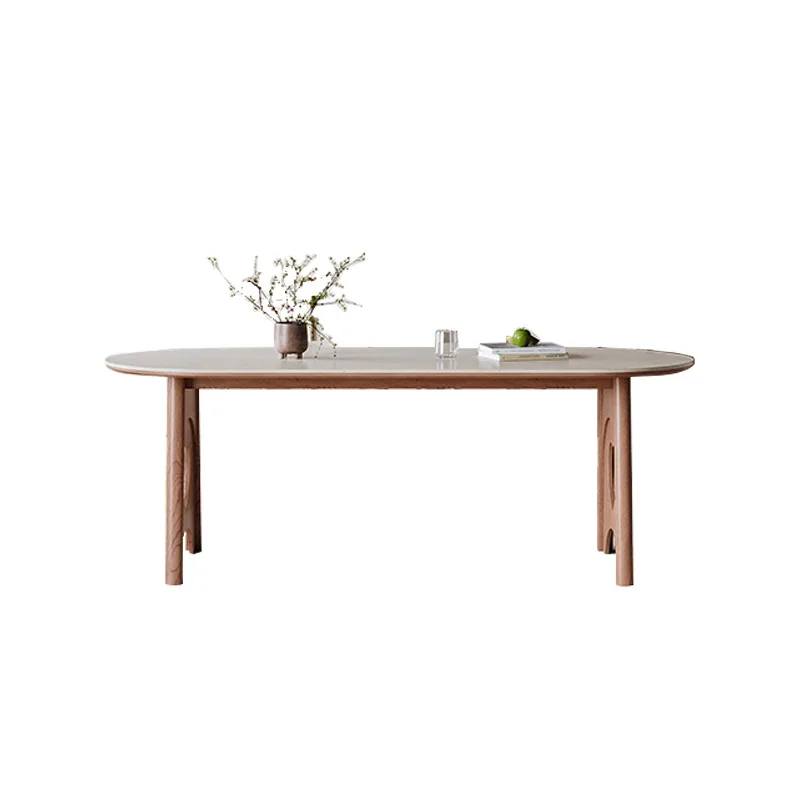 French retro Delifeng rock slab Small apartment household 1.41.6 meters rectangular travertine solid wood dining table
French retro Delifeng rock slab Small apartment household 1.41.6 meters rectangular travertine solid wood dining table
