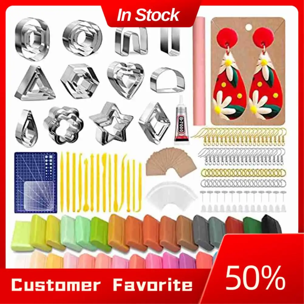 AT03 Top Polymer Clay Earring Making Kit Include 30Pcs Polymer Clay Earring Cutters Molds, 32Colors Clay, Tools, Rollers
AT03 Top Polymer Clay Earring Making Kit Include 30Pcs Polymer Clay Earring Cutters Molds, 32Colors Clay, Tools, Rollers