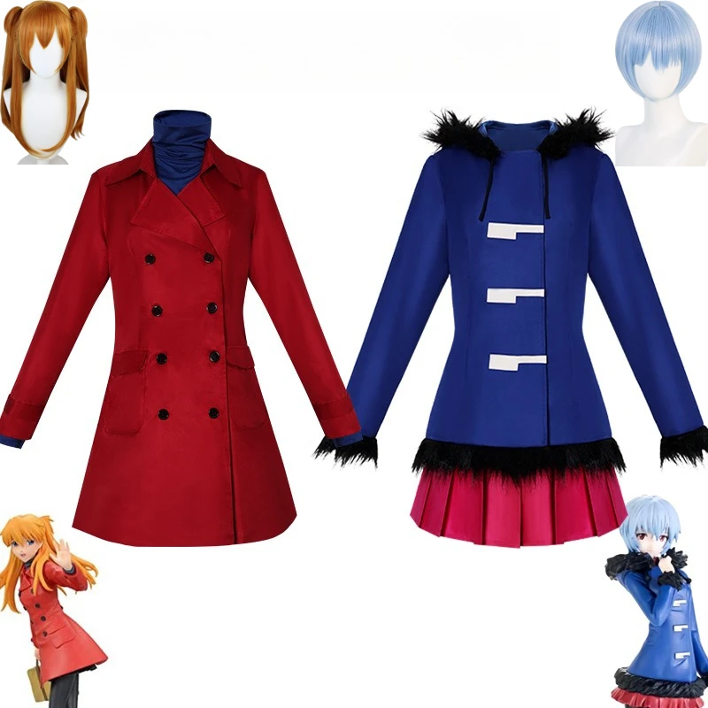 EVA Cosplay Costume Asuka Rei Ayanami Winter Outfit Women's Red Blue Long Trench Coat Dress Anime Outfit for Halloween Christmas
EVA Cosplay Costume Asuka Rei Ayanami Winter Outfit Women's Red Blue Long Trench Coat Dress Anime Outfit for Halloween Christmas