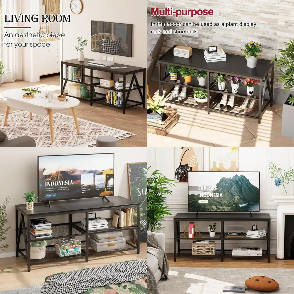 60 Inch TV Stand, 43 Long Industrial Console Table with 3-Tier Storage Shelves, Entertainment Center for Living Room and Bedroom
60 Inch TV Stand, 43 Long Industrial Console Table with 3-Tier Storage Shelves, Entertainment Center for Living Room and Bedroom