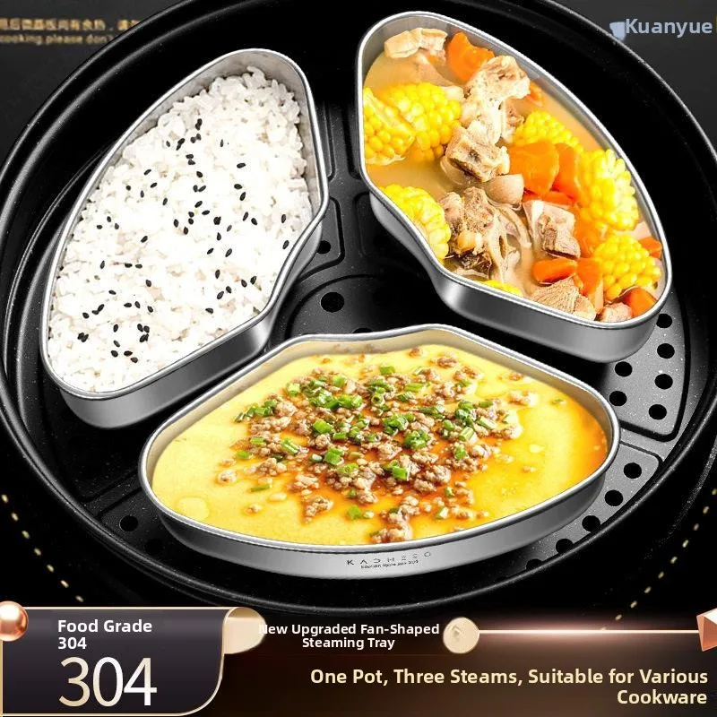 Stainless Steel 304 Divided Steaming Bowl Fan Shaped Rice Cooker Meal Separation Steaming Box for Home Use And Children's Sup...
Stainless Steel 304 Divided Steaming Bowl Fan Shaped Rice Cooker Meal Separation Steaming Box for Home Use And Children's Sup...