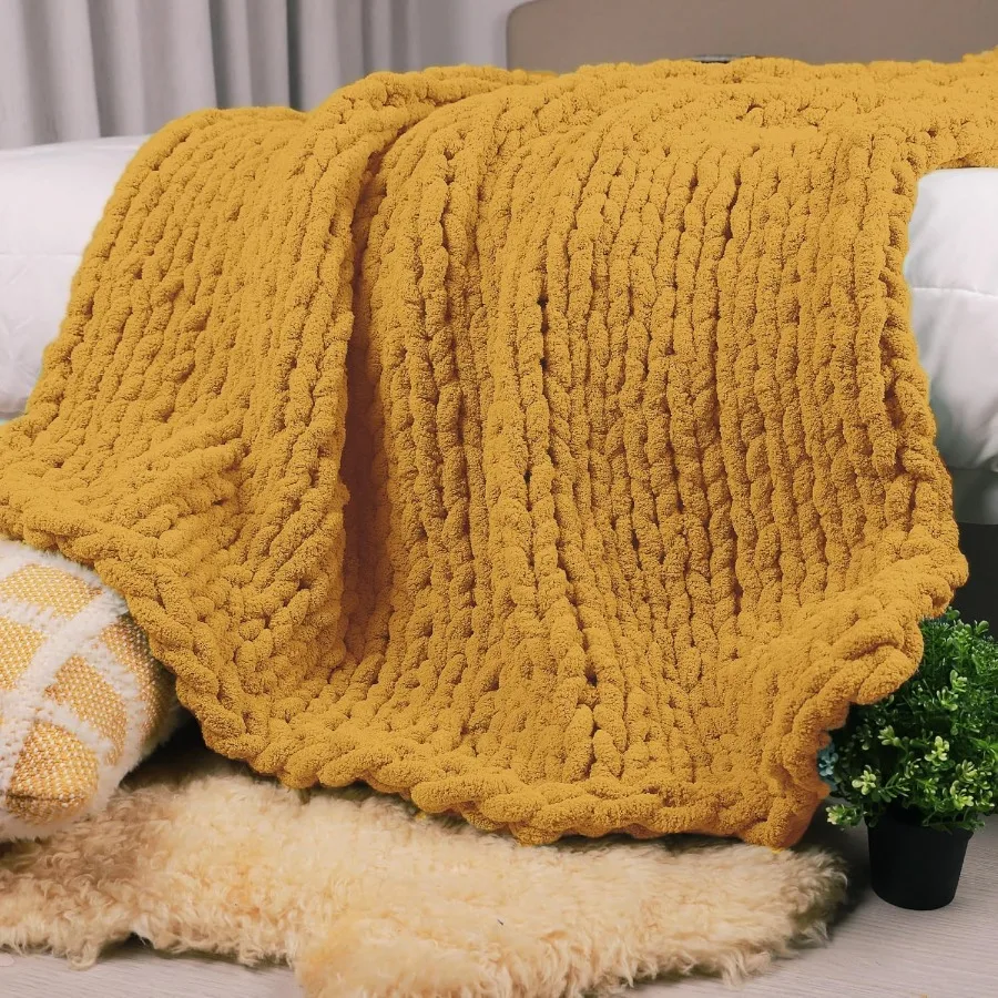 Chunky Knit Throw Blanket 60 X 80 Twin Size 100 Hand Made Large Chenille Loop Yarn Soft Fluffy Throws for Couch Sofa Bed Big Cr
Chunky Knit Throw Blanket 60 X 80 Twin Size 100 Hand Made Large Chenille Loop Yarn Soft Fluffy Throws for Couch Sofa Bed Big Cr