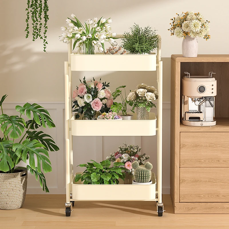 Creamy Style Multi-Layered Mobile Storage Rack Home Balcony Utility Cart Standalone Miscellaneous Item Organizer Carbon Steel
Creamy Style Multi-Layered Mobile Storage Rack Home Balcony Utility Cart Standalone Miscellaneous Item Organizer Carbon Steel
