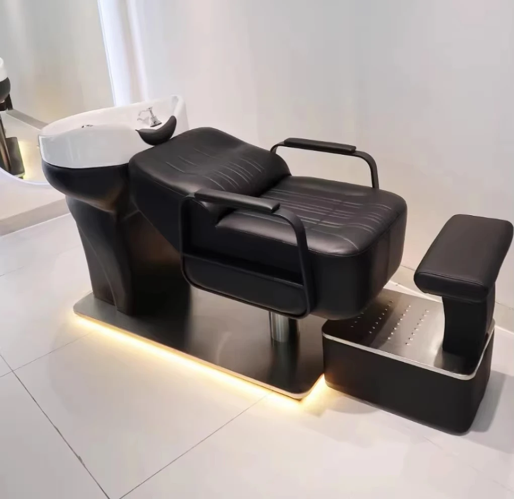 High-end barber shop ceramic basin hair washing bed, semi-reclining hair styling and washing bed for hair salons
High-end barber shop ceramic basin hair washing bed, semi-reclining hair styling and washing bed for hair salons