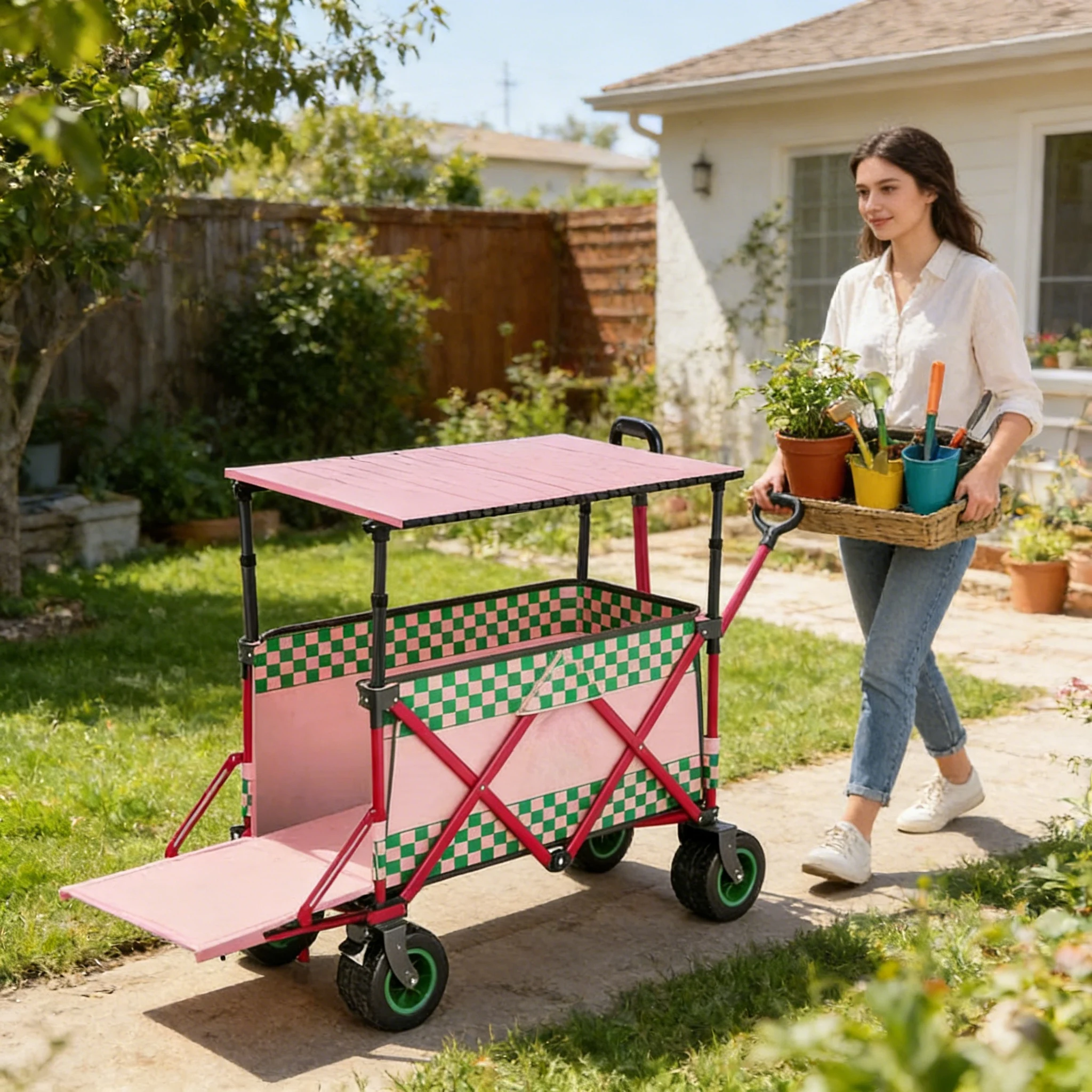 High Quality Multipurpose Utility Trolley Stable Camping Cart Foldable Garden Trolley Premium Beach Cart for Picnic
High Quality Multipurpose Utility Trolley Stable Camping Cart Foldable Garden Trolley Premium Beach Cart for Picnic