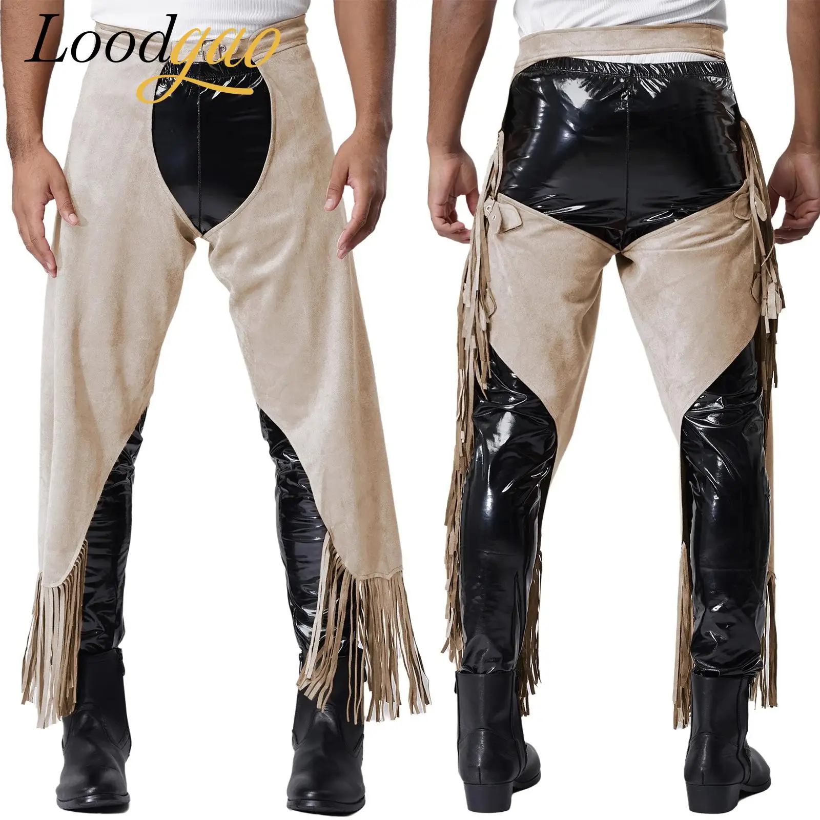 Мужские костюмы хиппи, брюки с открытой промежностью, западная ковбойская часть, косплей, Хэллоуин, для взрослых, винтажные замшевые брюки с разрезом и бахромой
Мужские костюмы хиппи, брюки с открытой промежностью, западная ковбойская часть, косплей, Хэллоуин, для взрослых, винтажные замшевые брюки с разрезом и бахромой