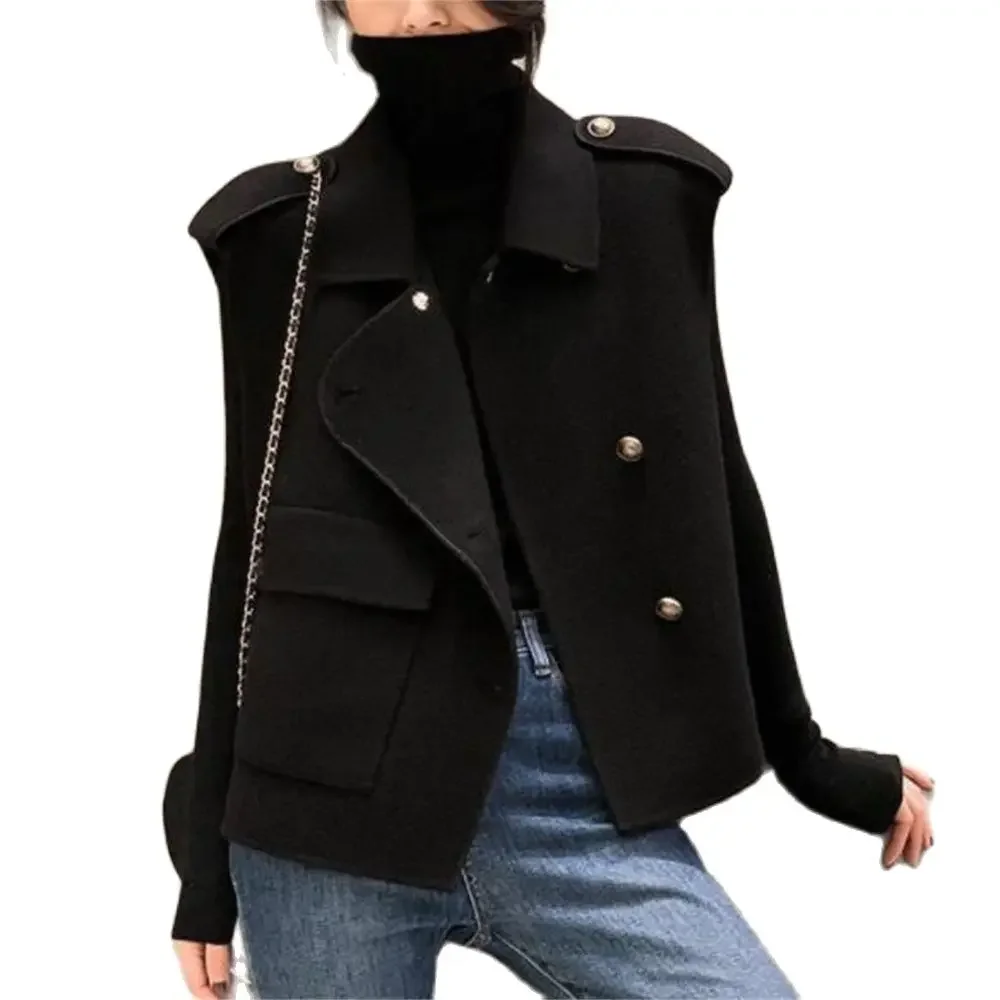 Pop 2024 Autumn Jackets Fashion Overcoat Women's Clothing Elegant Waistcoat Sleeveless Woolen Coat Outerwear Gilet Spring Tops 3
Pop 2024 Autumn Jackets Fashion Overcoat Women's Clothing Elegant Waistcoat Sleeveless Woolen Coat Outerwear Gilet Spring Tops 3