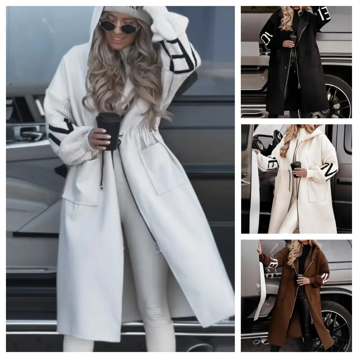 Long Coats Women Solid Casual Hoodies Lace Up letter Long sleeves Pockets Female Top Autumn Winter Eleagnt Lady Outerwears
Long Coats Women Solid Casual Hoodies Lace Up letter Long sleeves Pockets Female Top Autumn Winter Eleagnt Lady Outerwears