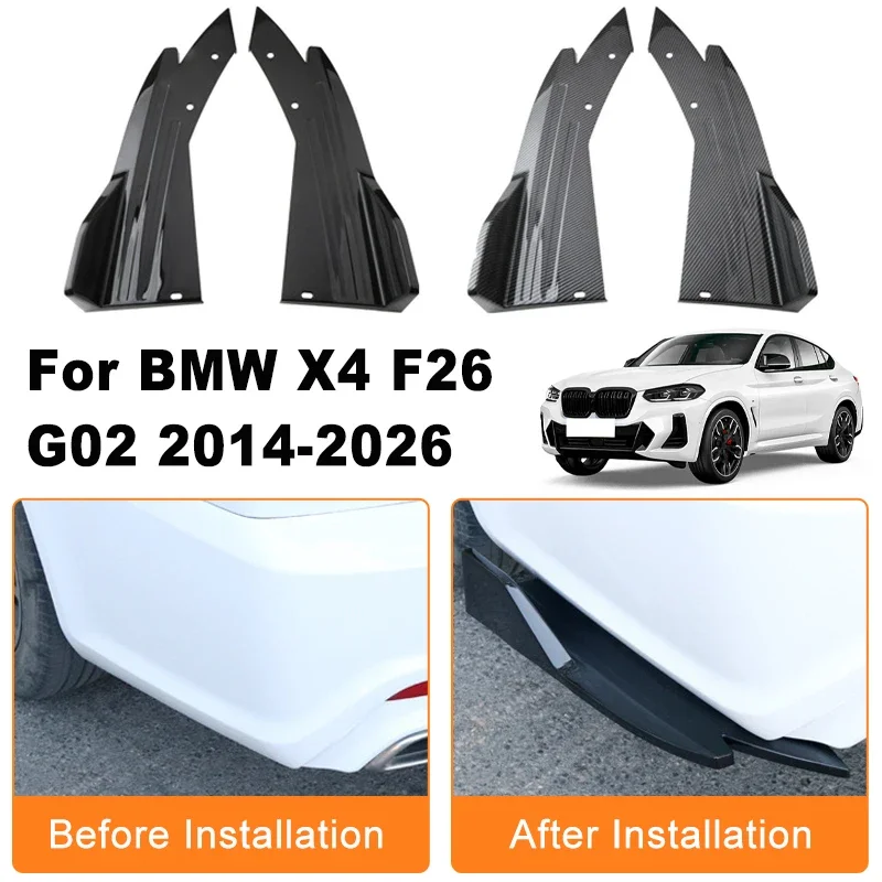 Car Rear Bumper Spoiler Lip Diffuser Side Skirt Splitter Wrap Angle Anti-Crash Protection Trim For BMW X4 F26 G02 2014-2026 2015
Car Rear Bumper Spoiler Lip Diffuser Side Skirt Splitter Wrap Angle Anti-Crash Protection Trim For BMW X4 F26 G02 2014-2026 2015