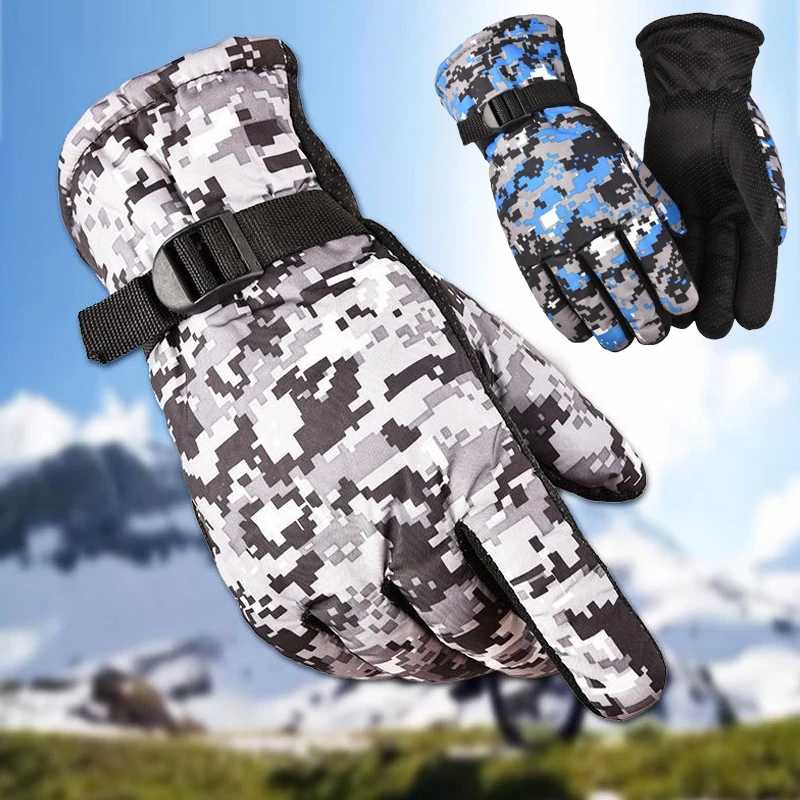 Men Winter Waterproof Thermal Full Finger Gloves Thick Warm Camouflage Print Anti-Slip Palm Adjustable Snow Riding Ski
Men Winter Waterproof Thermal Full Finger Gloves Thick Warm Camouflage Print Anti-Slip Palm Adjustable Snow Riding Ski