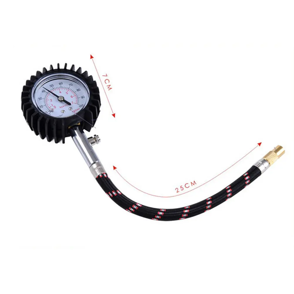 Black Professional Tire Pressure Gauge 7Cm Rubber-Guarded Dial 25Cm Scratch-Resistant Braided Hose 0-100 Psi Accurate Car Tyre
Black Professional Tire Pressure Gauge 7Cm Rubber-Guarded Dial 25Cm Scratch-Resistant Braided Hose 0-100 Psi Accurate Car Tyre