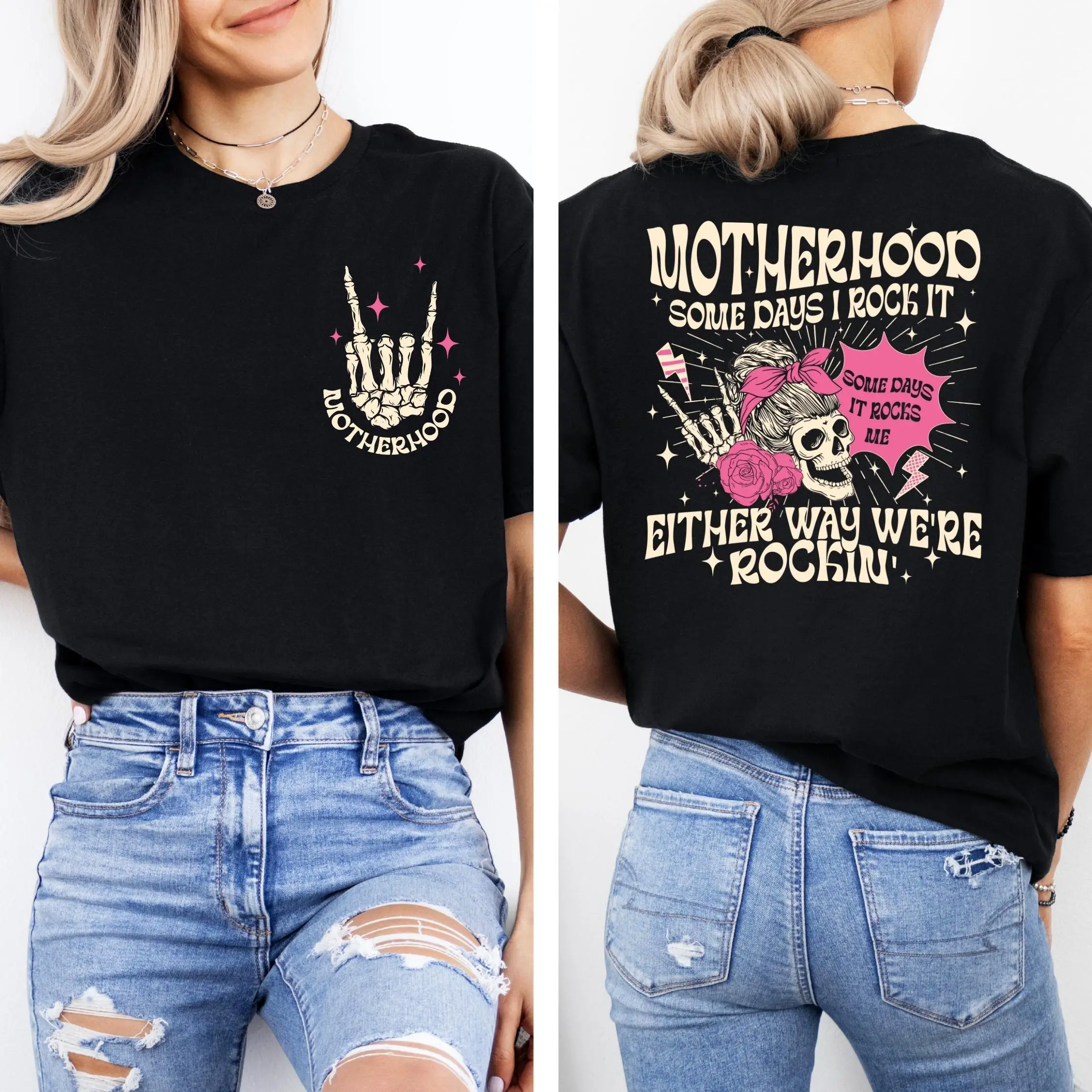 Women's Funny Mom Life T-Shirt Motherhood Rocks Skull Tee Humorous Parent Gift Rocker Mama Mother's Day Outfit 
Women's Funny Mom Life T-Shirt Motherhood Rocks Skull Tee Humorous Parent Gift Rocker Mama Mother's Day Outfit