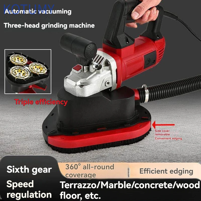KOTUMY 220V Three-head Grinding Machine Marble Granite Terrazzo Renovation Polisher Floor Rough Planer Tool
KOTUMY 220V Three-head Grinding Machine Marble Granite Terrazzo Renovation Polisher Floor Rough Planer Tool