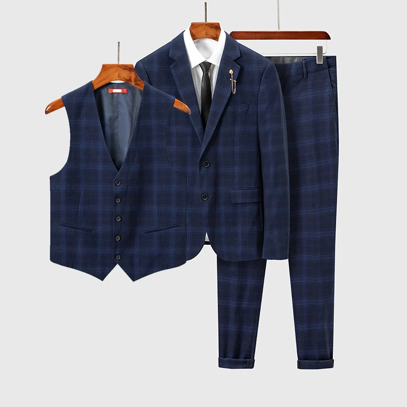 Navy Blue Slim Fit Plaid Suit Men Notch Lapel Business Formal Dress Suits For Men Fashion Terno Masculino Su
Navy Blue Slim Fit Plaid Suit Men Notch Lapel Business Formal Dress Suits For Men Fashion Terno Masculino Su