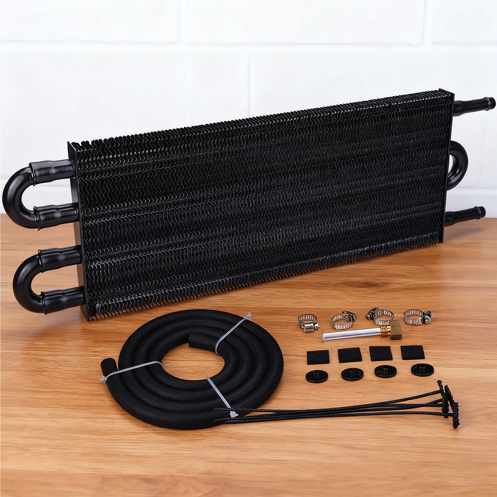 4 Row Universal Transmission Oil Cooler Kit with Tube and Hose Mounting Kit Aluminium Alloy Radiator Tube and Fin Cooler Kit
4 Row Universal Transmission Oil Cooler Kit with Tube and Hose Mounting Kit Aluminium Alloy Radiator Tube and Fin Cooler Kit