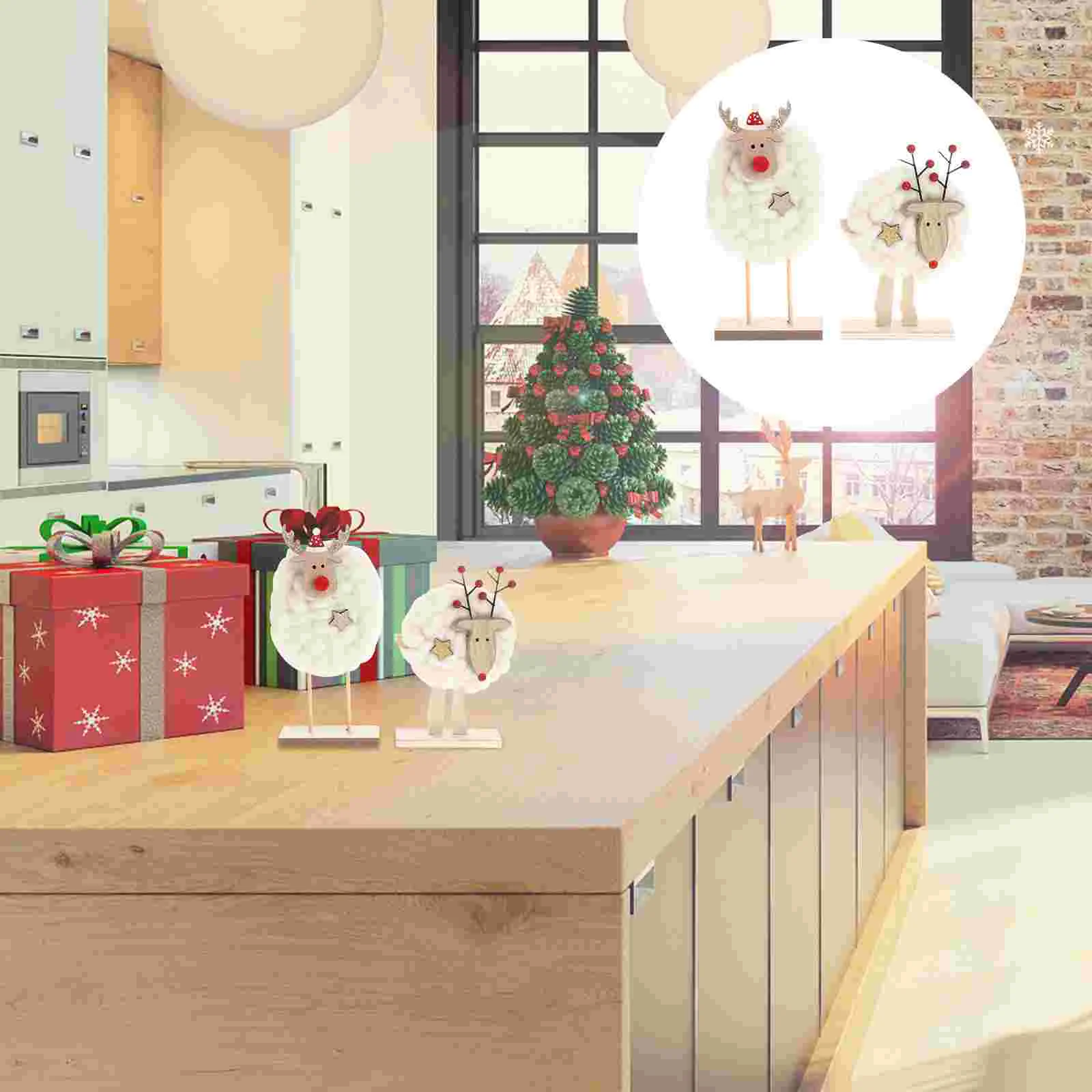 2 Pcs Decorations Christmas Sheep Tabletop Bamboo Adornment Layout Supplies for Showcase
2 Pcs Decorations Christmas Sheep Tabletop Bamboo Adornment Layout Supplies for Showcase