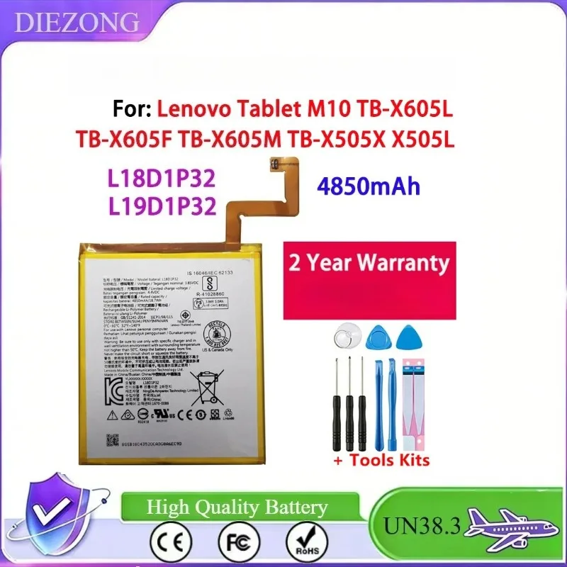 In Stock L19D1P32 L18D1P32 Battery For Lenovo Tab M10 TB-X505X X505L X505F TB-X605L TB-X605F TB-X605M Batteries Bateria
In Stock L19D1P32 L18D1P32 Battery For Lenovo Tab M10 TB-X505X X505L X505F TB-X605L TB-X605F TB-X605M Batteries Bateria