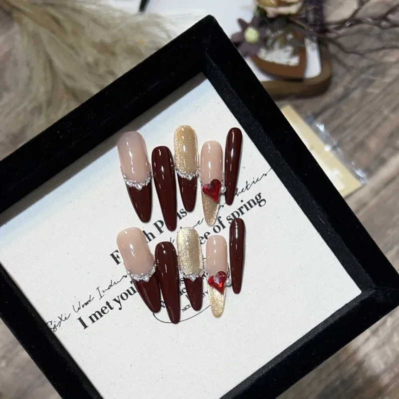 Full Cover False Nails Press on Nails Fake Nails Handmade Removable Diy Long Red French Zircon Diamond
Full Cover False Nails Press on Nails Fake Nails Handmade Removable Diy Long Red French Zircon Diamond