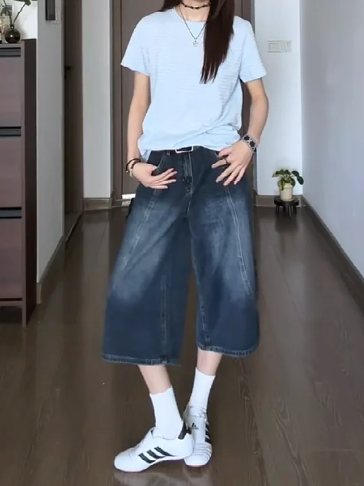 American Retro Washed Denim Wide Leg Seven-Foot Pants Women Summer Design Loose Slim Straight Cut Jeans High Waist Soft Denim
American Retro Washed Denim Wide Leg Seven-Foot Pants Women Summer Design Loose Slim Straight Cut Jeans High Waist Soft Denim